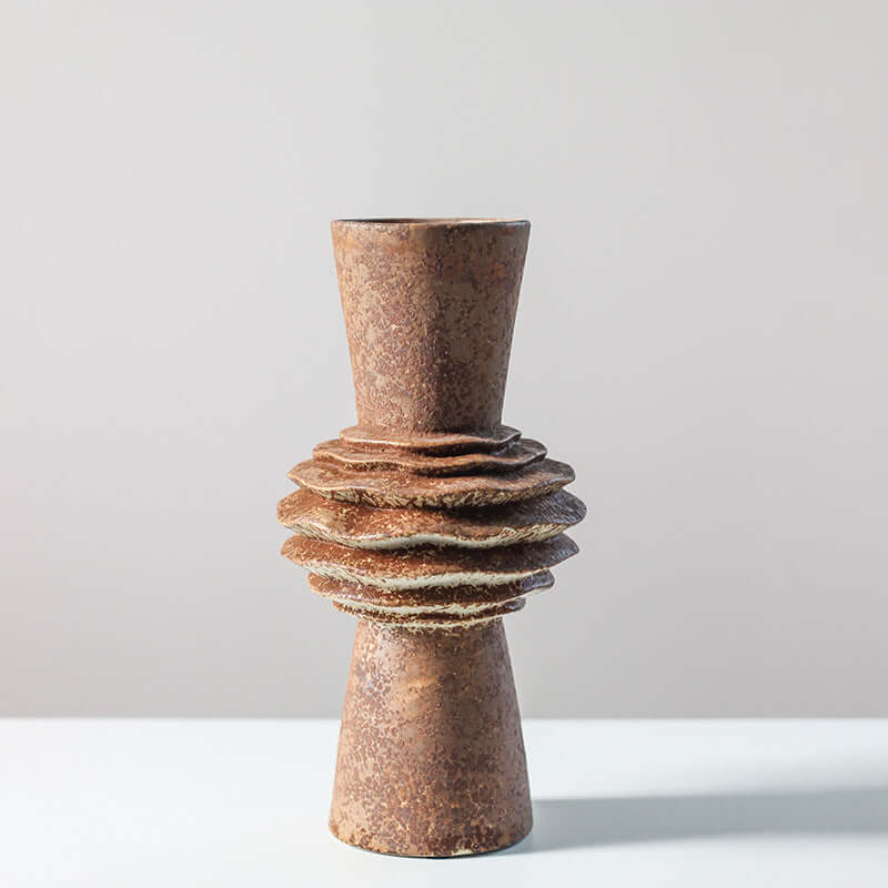 Ceramic Vase With Special-Shaped Flower Holder.