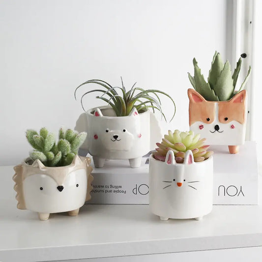 Corgi Ceramic Animal Planter for Succulents
