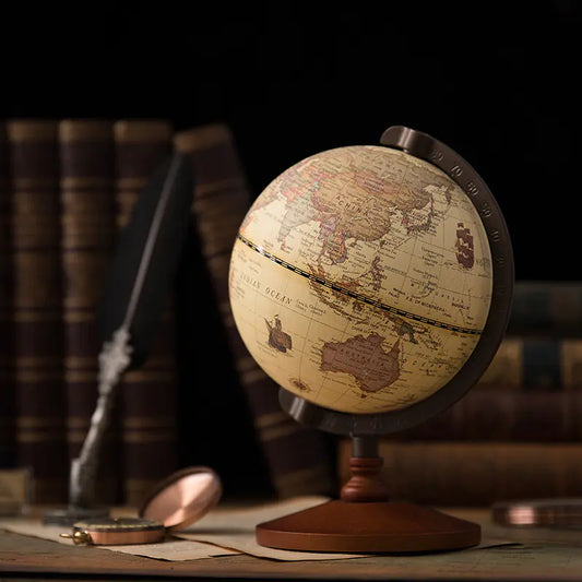 Vintage English Globe with Wooden Base