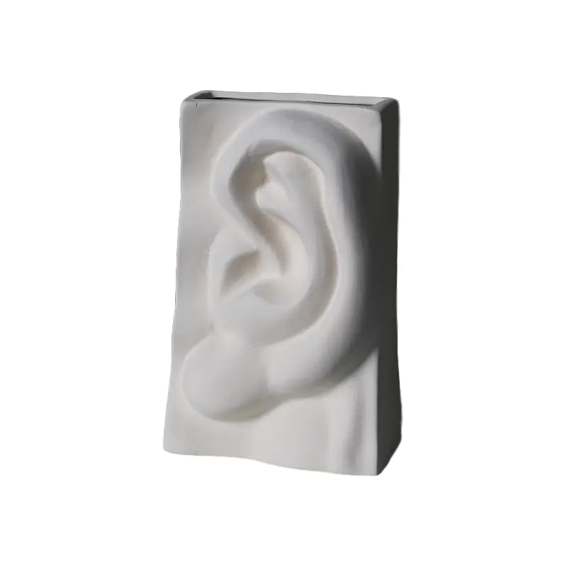 Ceramic Abstract Face Vase with Flower Insert