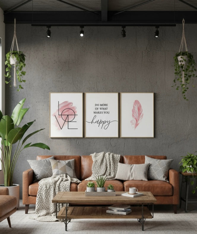 3pcs Frameless Nordic Minimalist Canvas Art Prints The Nest Trading Company