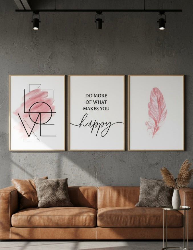3pcs Frameless Nordic Minimalist Canvas Art Prints The Nest Trading Company