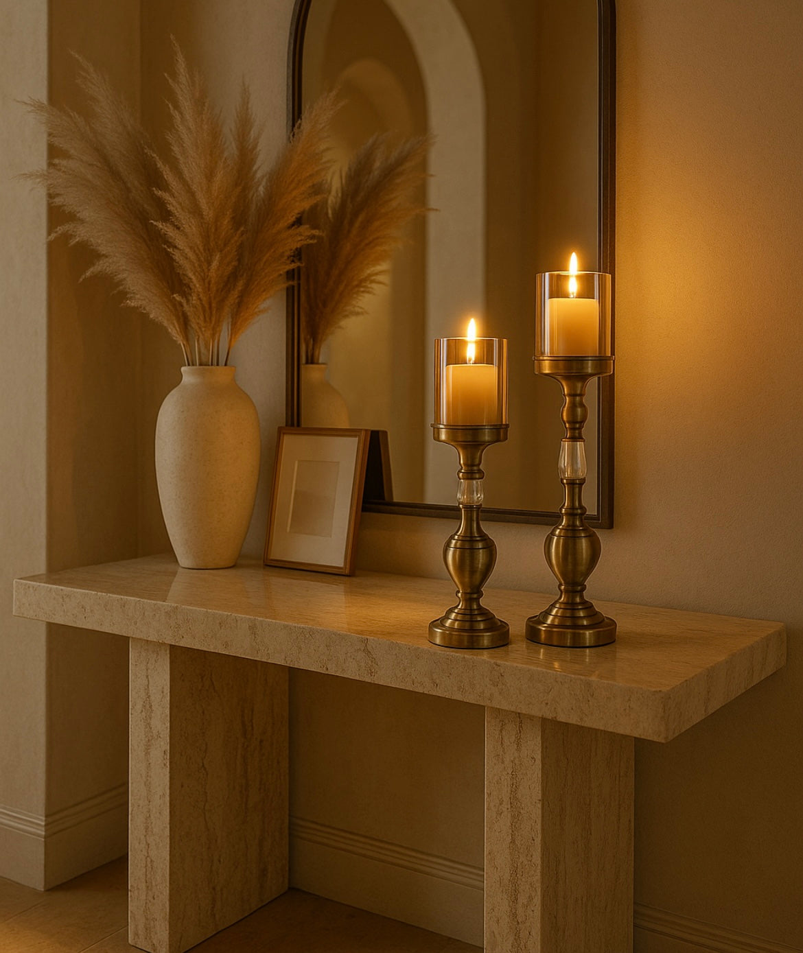 Vintage Duo Set Of Metal Candle Holders - The Nest Trading Company