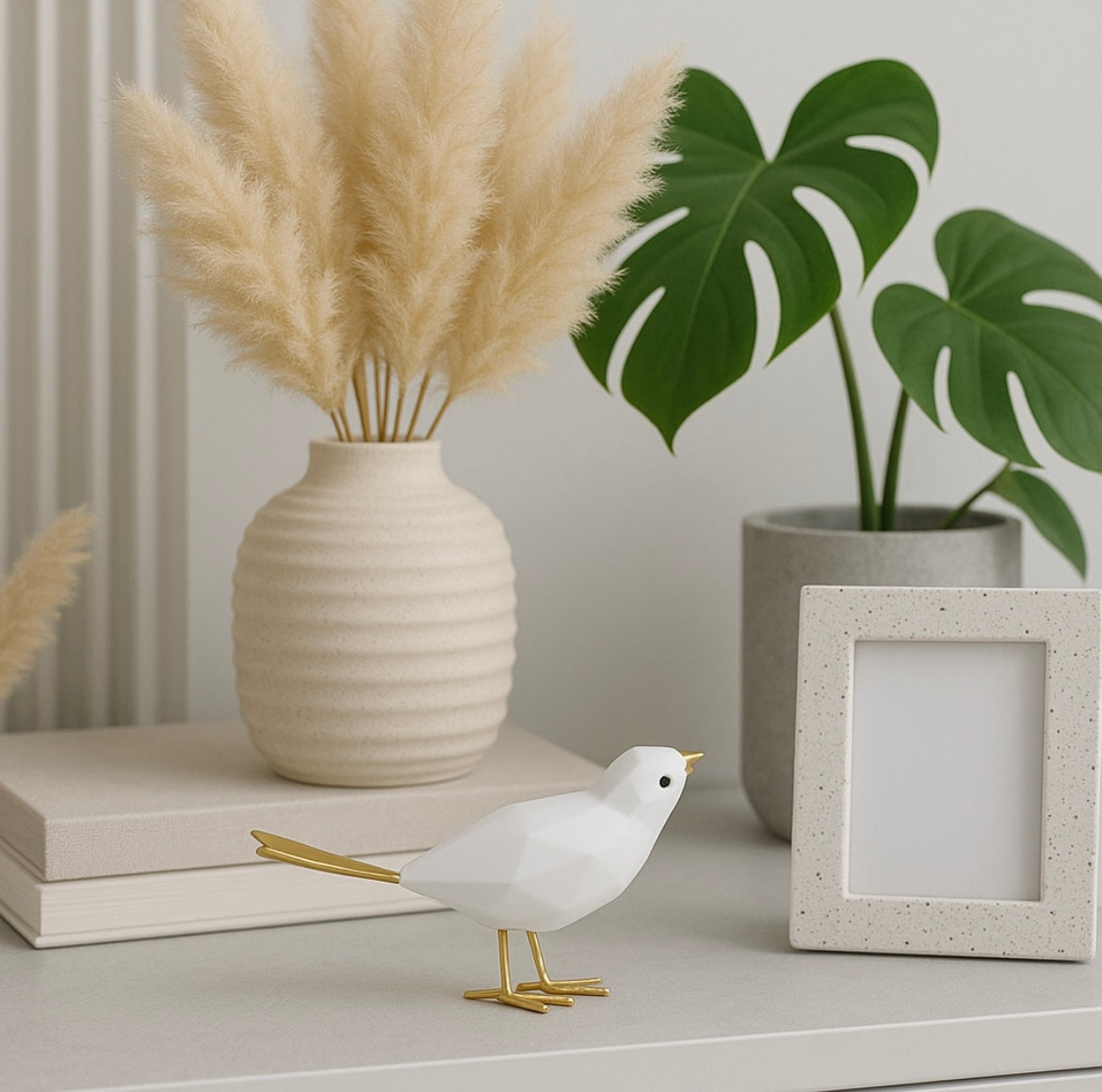 Baby Sized Nordic Gold and Silver Bird Craft Decor The Nest Trading Company