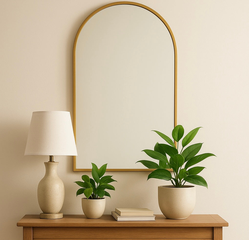 Embellir 86x50cm Arched Wall Mirror Vanity Makeup Home Decor.