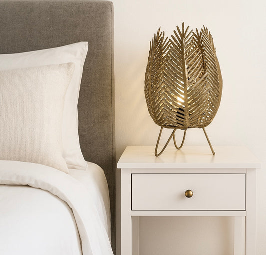 Gold Leaf Table Lamp 19x31cm.