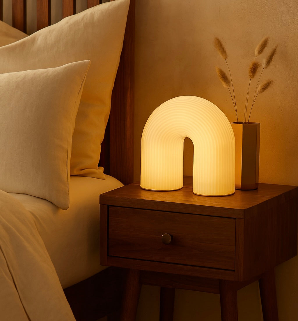 U-shaped Nordic Mid-ancient Cream Arch Table Lamp