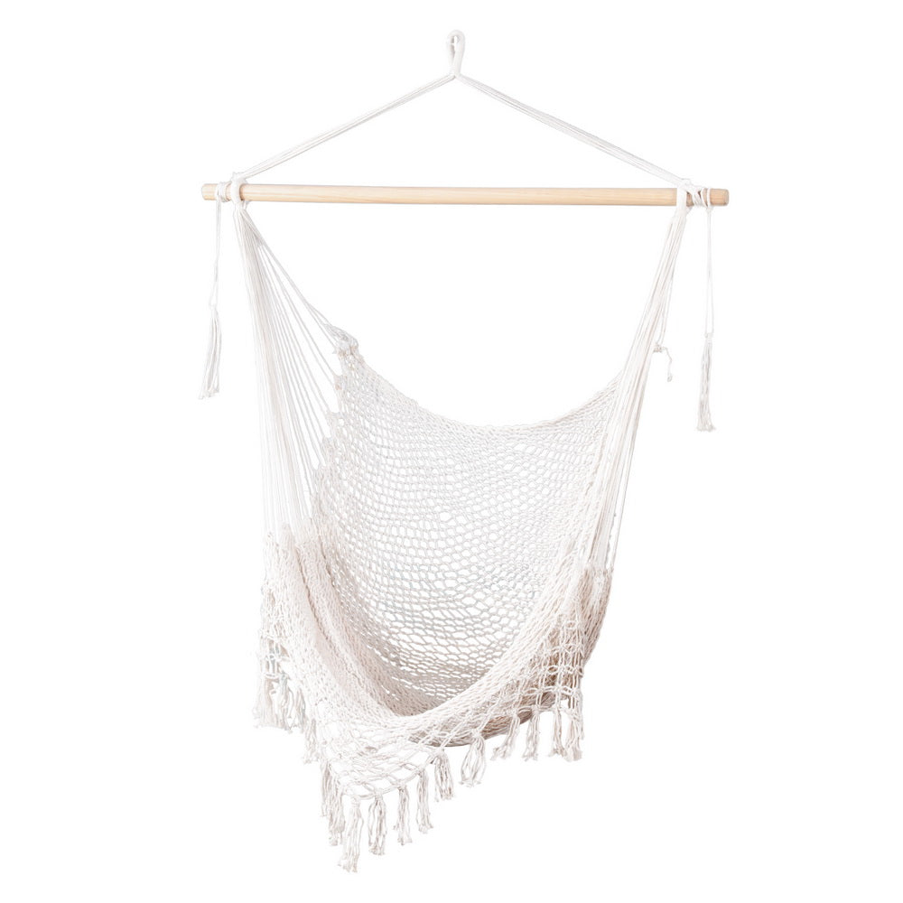 Garden Hammock Chair Swing - Mesh Cream.