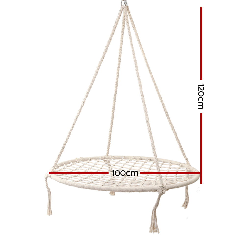 Gardeon Hammock Chair Outdoor Tree Swing Nest Web Hanging Seat 100cm.