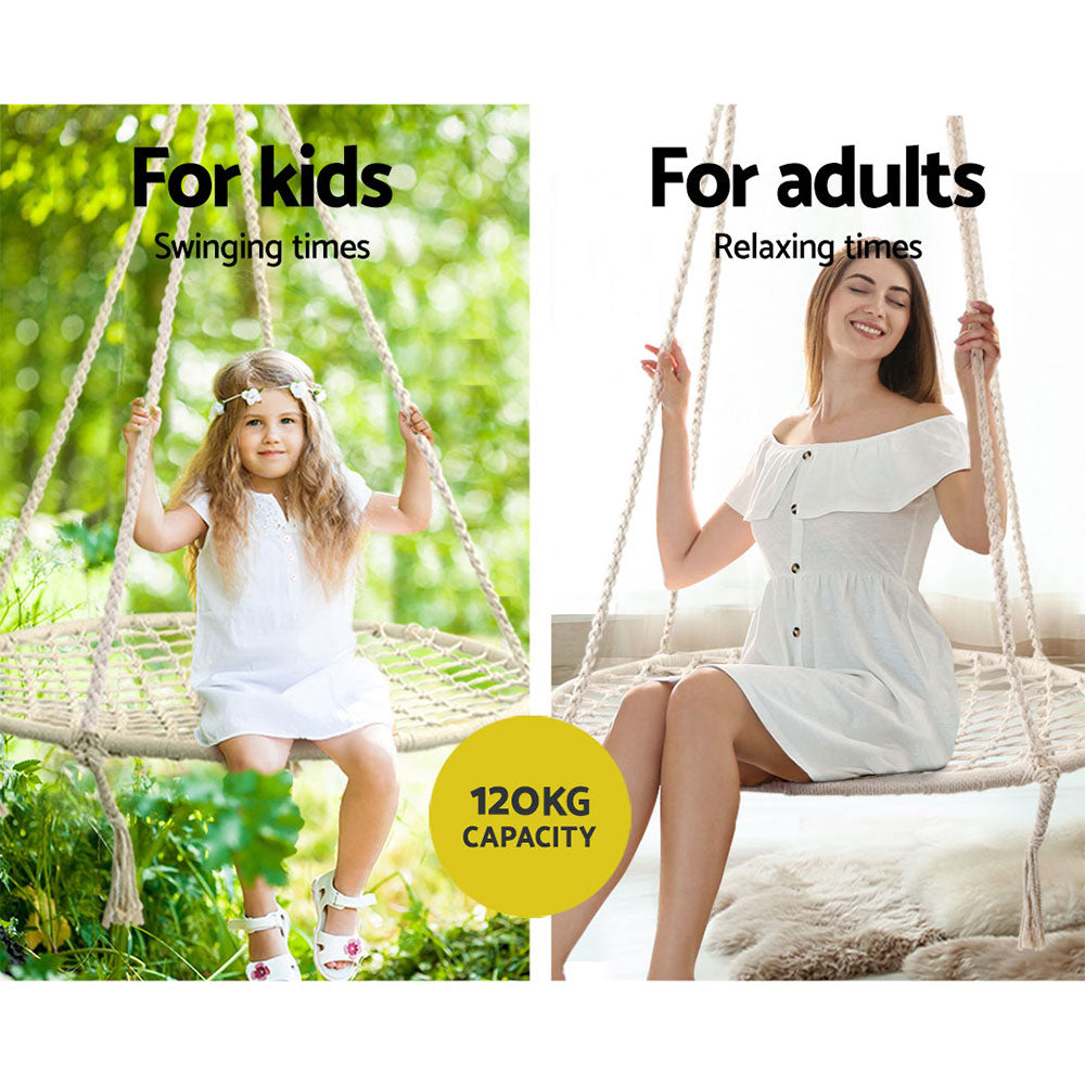 Gardeon Hammock Chair Outdoor Tree Swing Nest Web Hanging Seat 100cm.