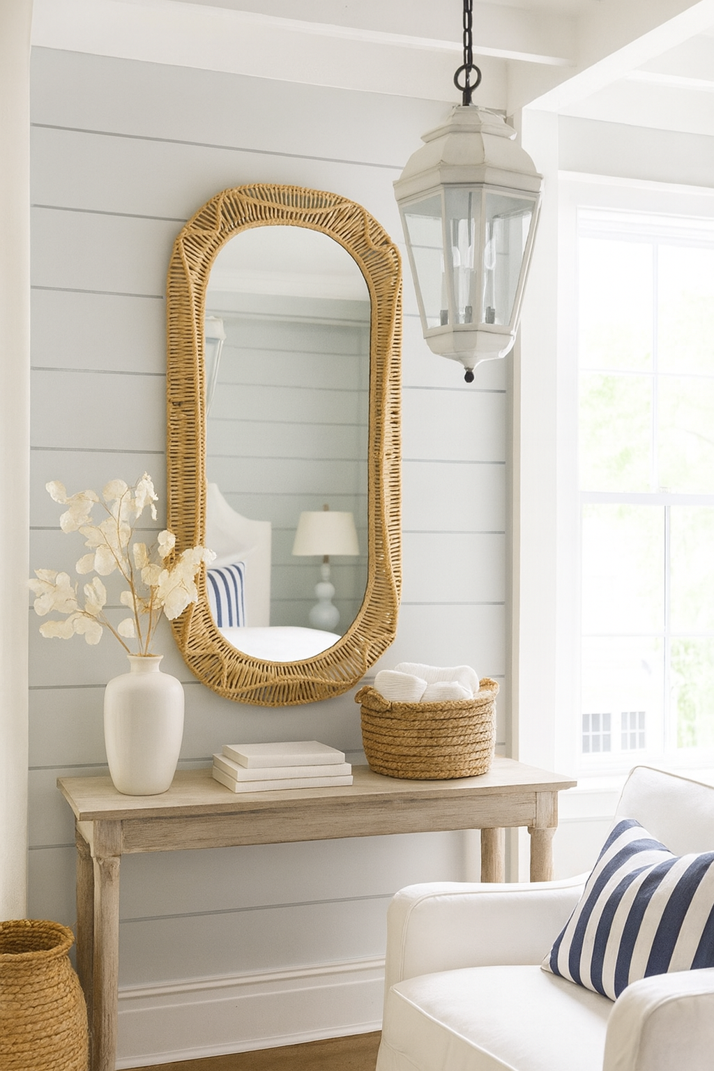 Hamptons Oval Weave Mirror