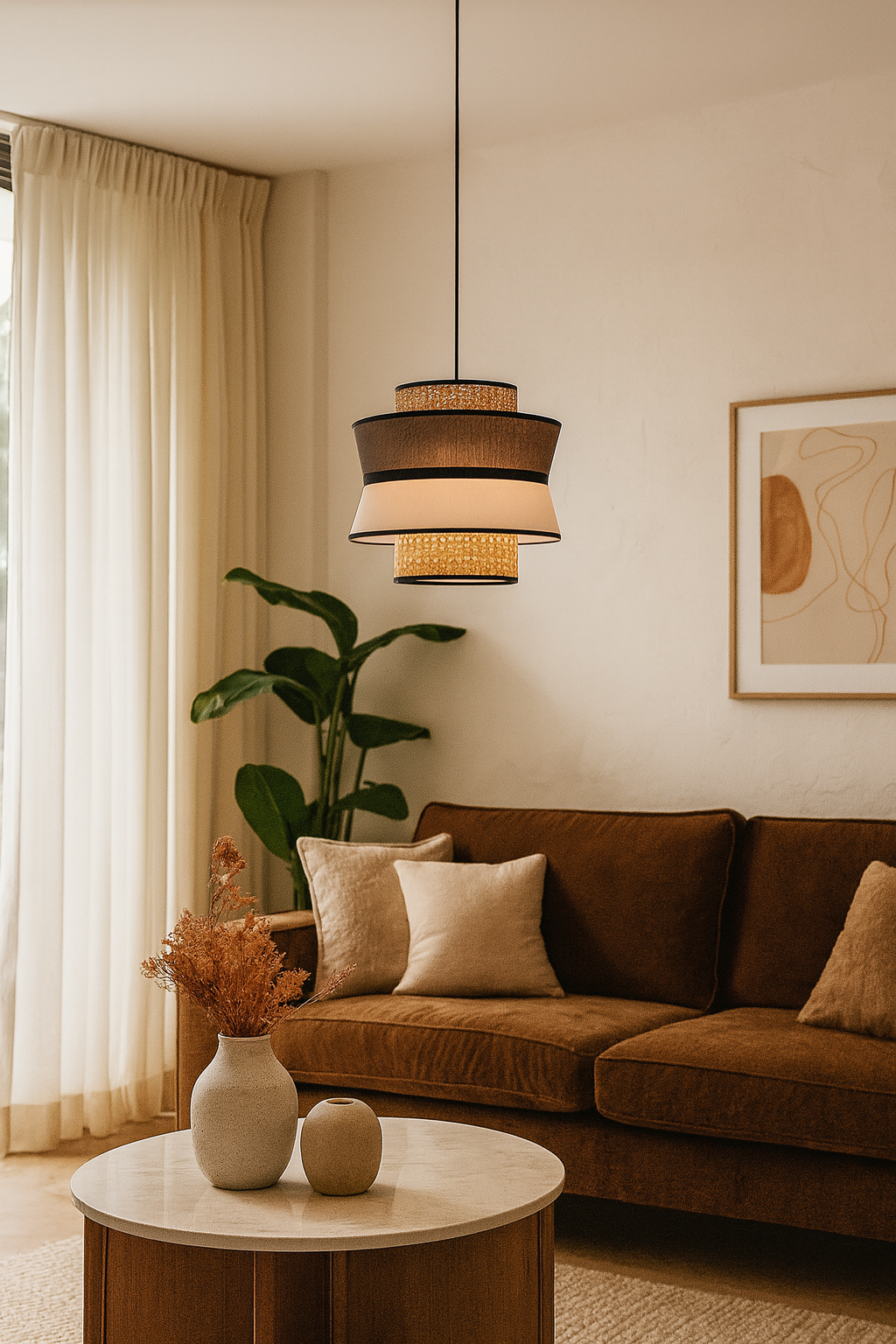 Vaclava Rattan Pendant Light – Handwoven Natural Elegance.