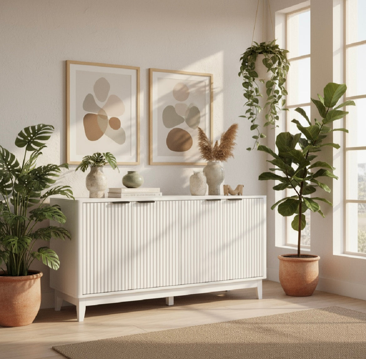 Celia Elegant White Storage Sideboard The Nest Trading Company