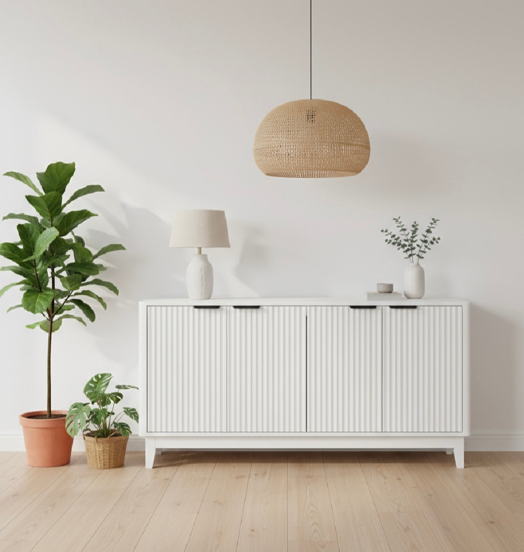 Celia Elegant White Storage Sideboard The Nest Trading Company