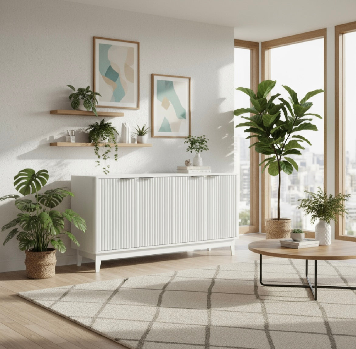 Celia Elegant White Storage Sideboard The Nest Trading Company