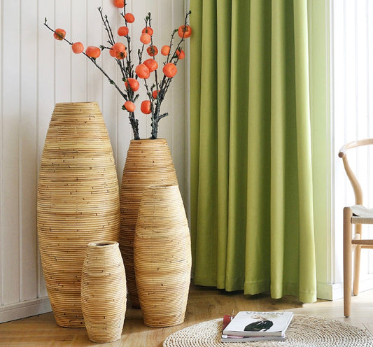 Modern Rattan Wooden Vases