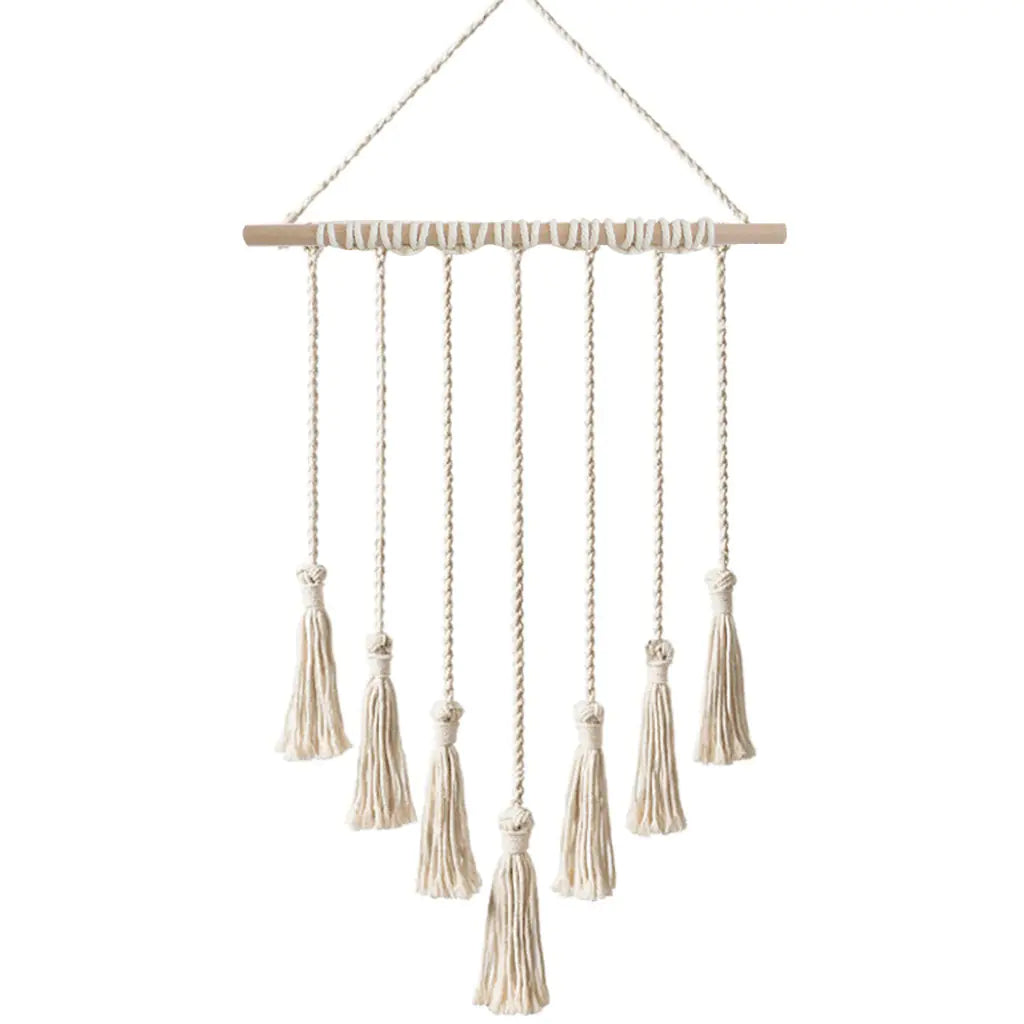 Woven Tapestry with Tassels and Photo Clips