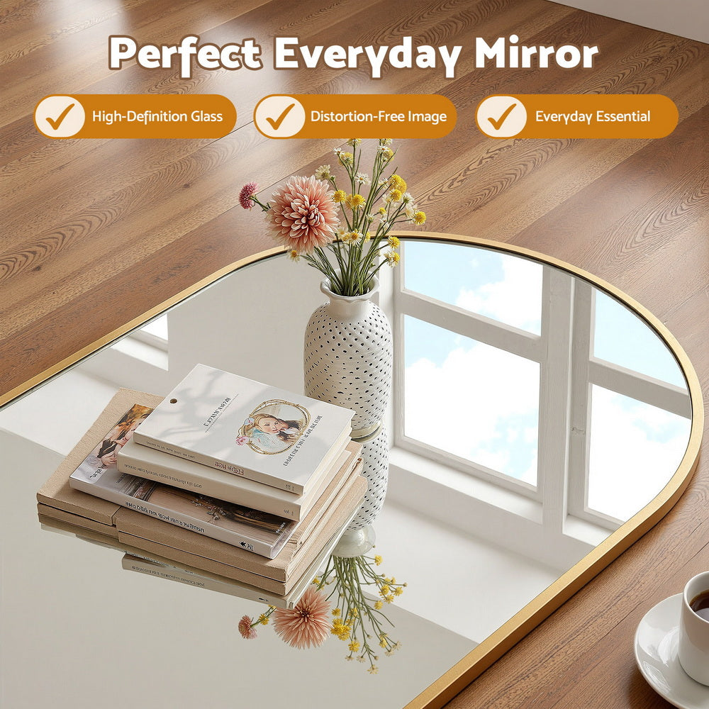 Embellir 86x50cm Arched Wall Mirror Vanity Makeup Home Decor.