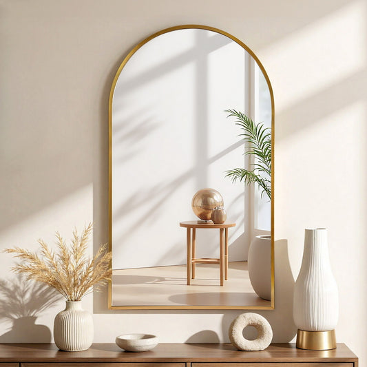 Embellir 86x50cm Arched Wall Mirror Vanity Makeup Home Decor.