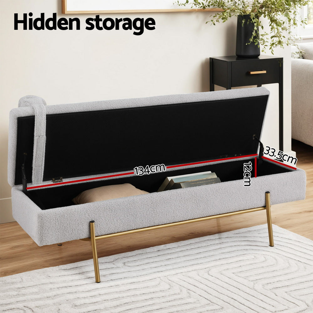Artiss Storage Ottoman Bed 140cm