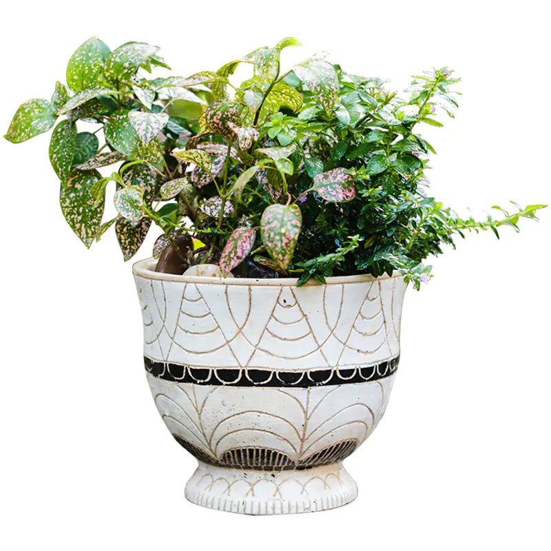 Egyptian Pattern Tall Flower Pot