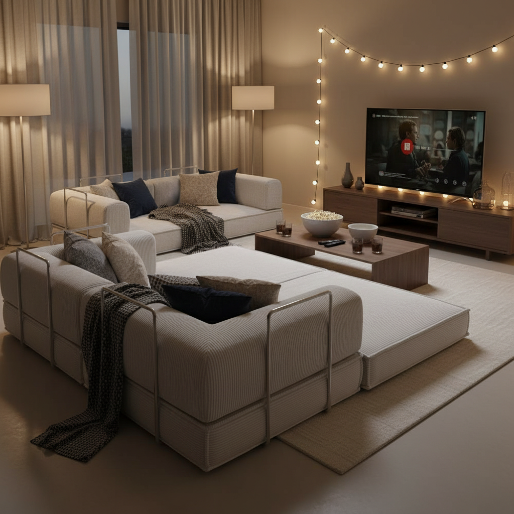 Hazel Beige Folding Sofa Bed