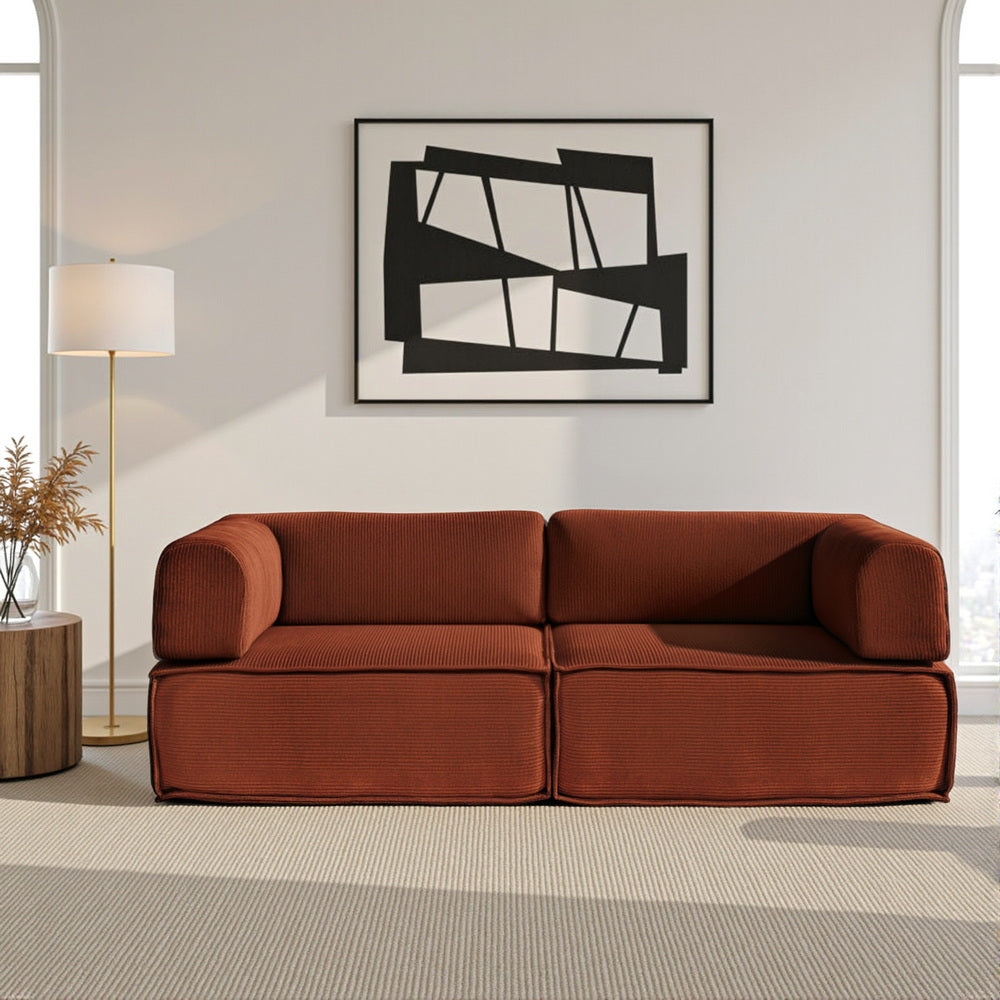 Hazel Burnt Orange Folding Sofa Bed