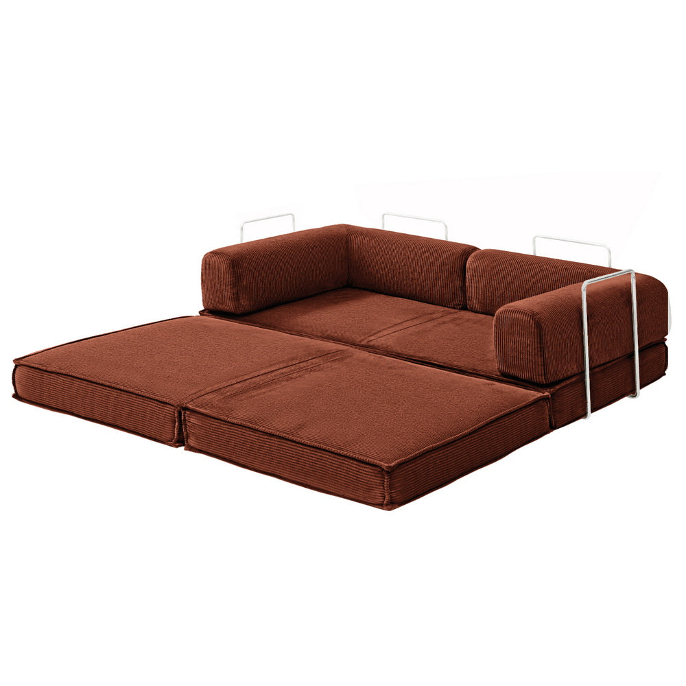 Hazel Burnt Orange Folding Sofa Bed