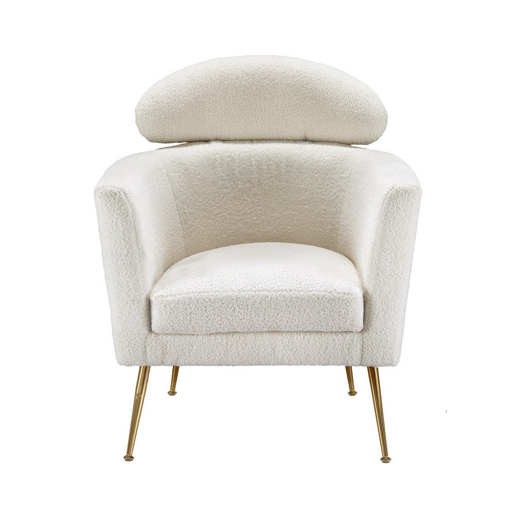 Yoli Armchair Boucle Fabric White