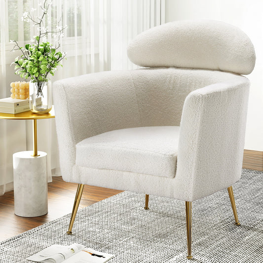 Yoli Armchair Boucle Fabric White