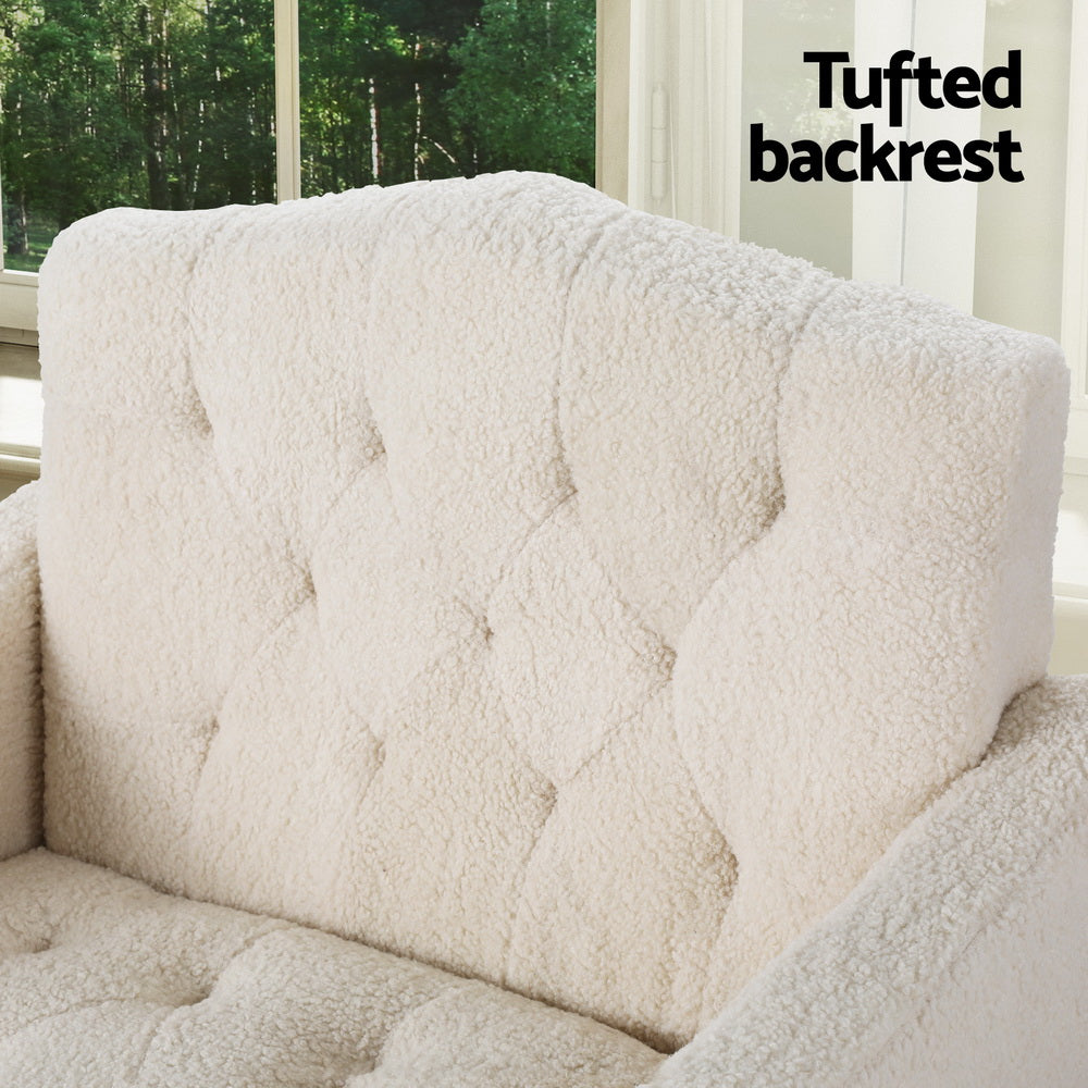 Nicole Beige Boucle Armchair