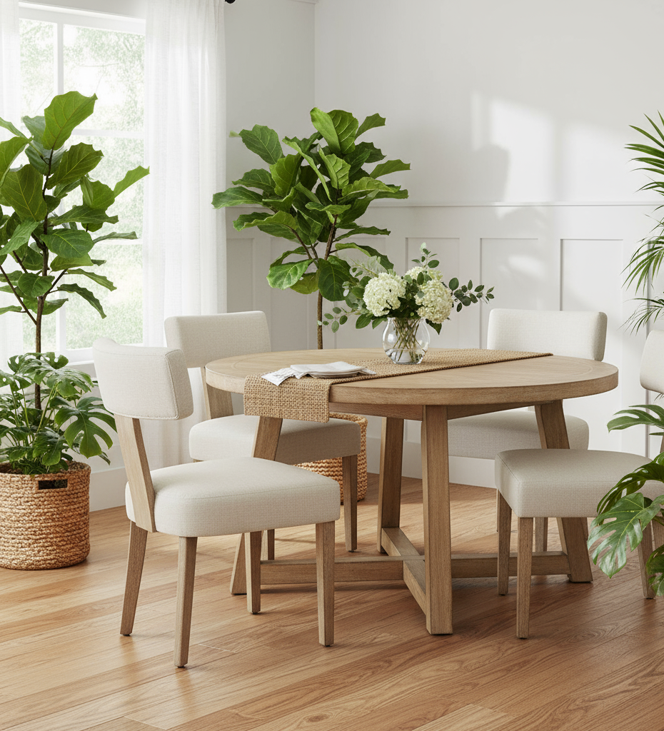 Artiss Dining Chairs Set of 2 Linen Fabric Wooden Beige The Nest Trading Company