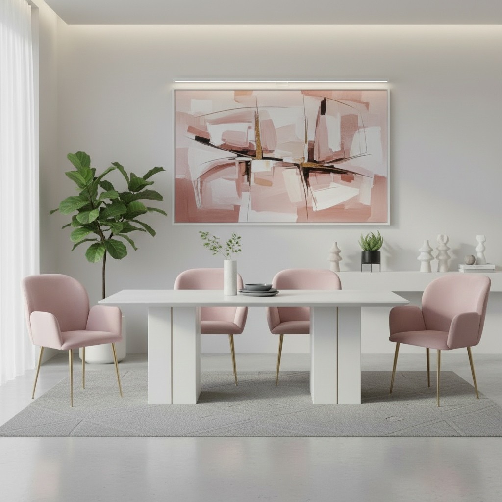 Lorna Set of 4 Velvet Dining Chairs - Pink