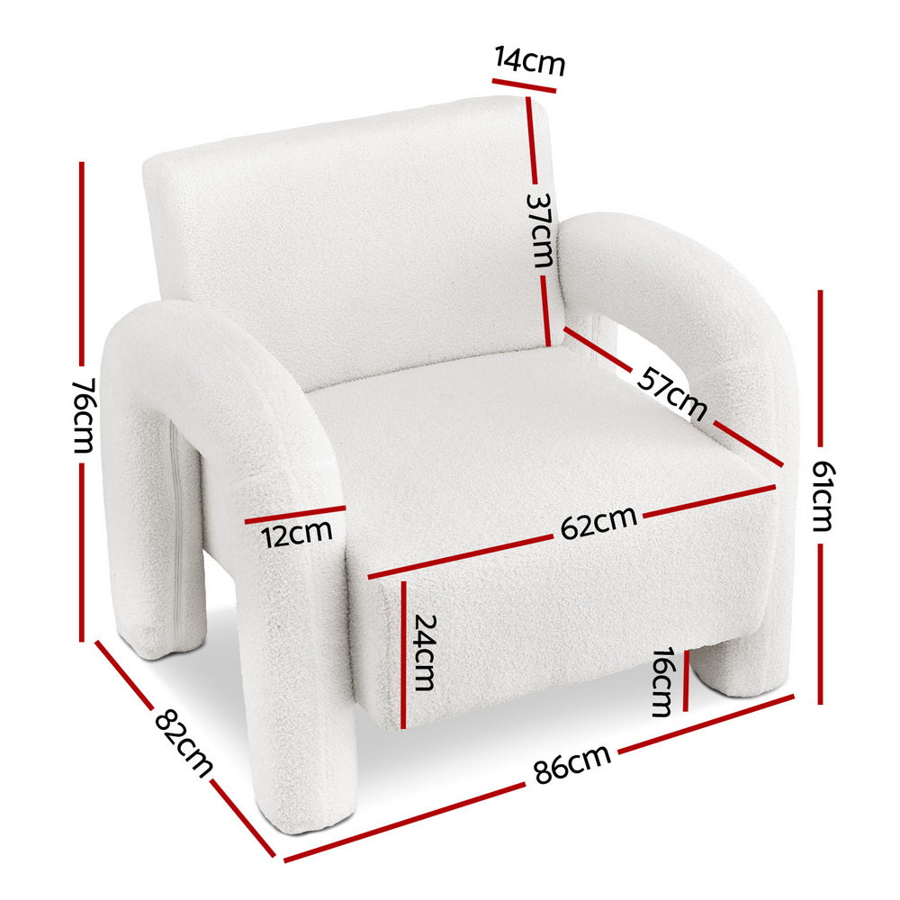 Wilma Accent Armchair - Boucle White