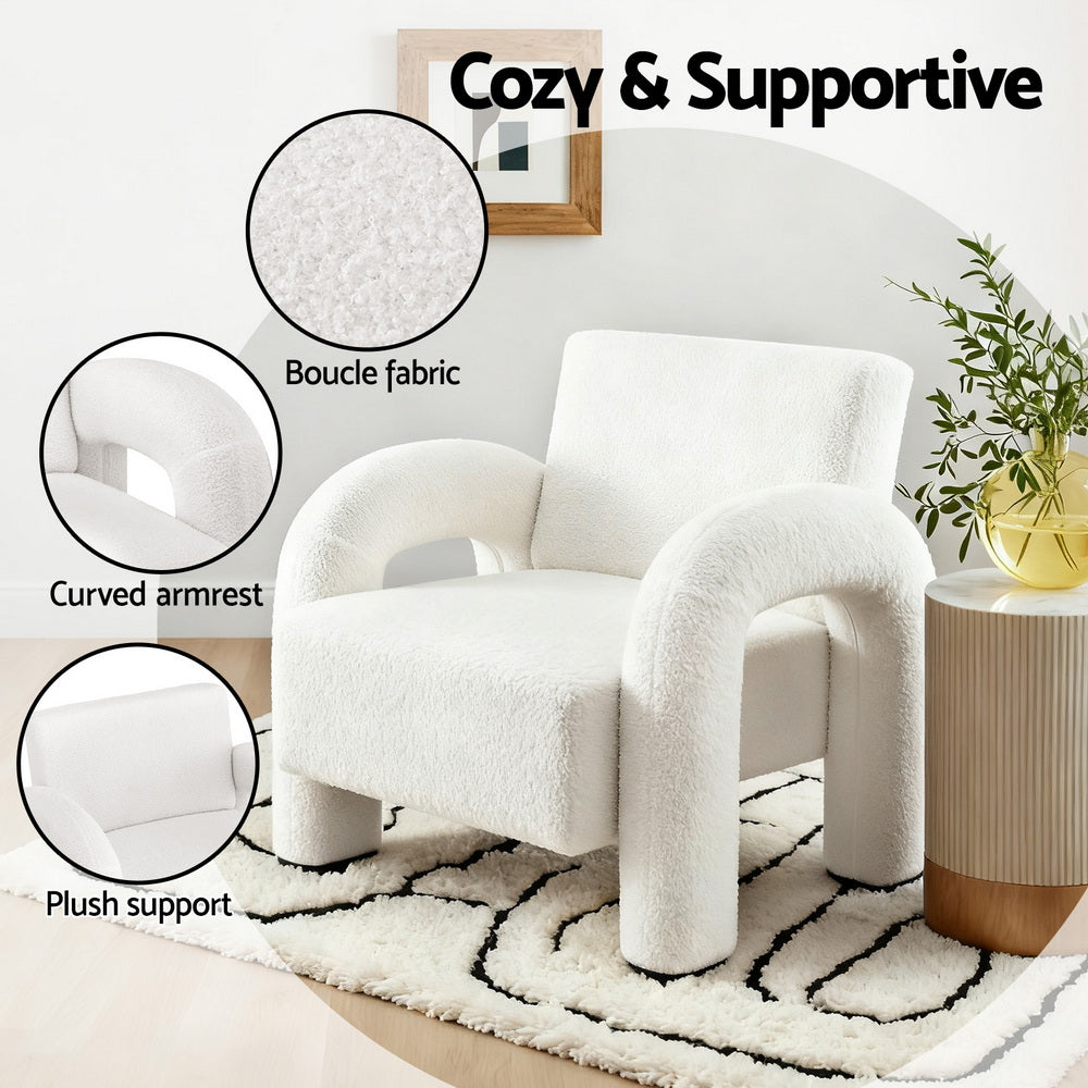 Wilma Accent Armchair - Boucle White