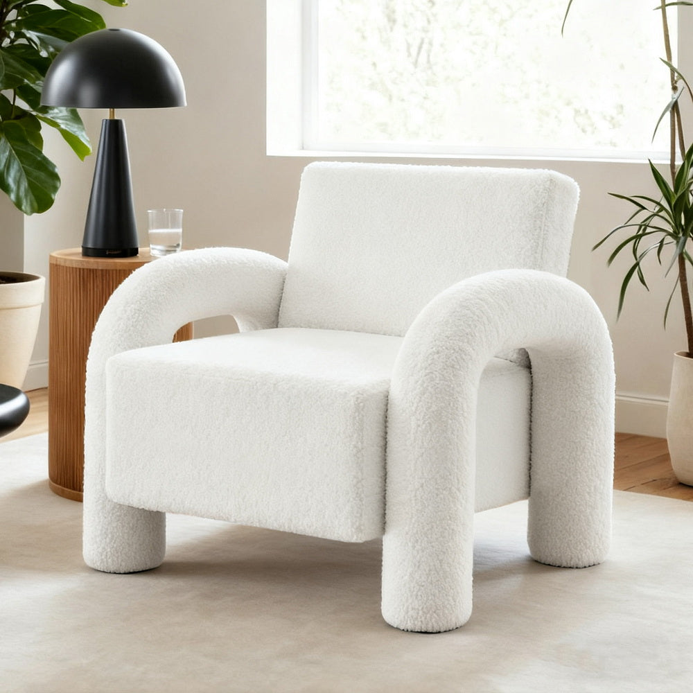 Wilma Accent Armchair - Boucle White