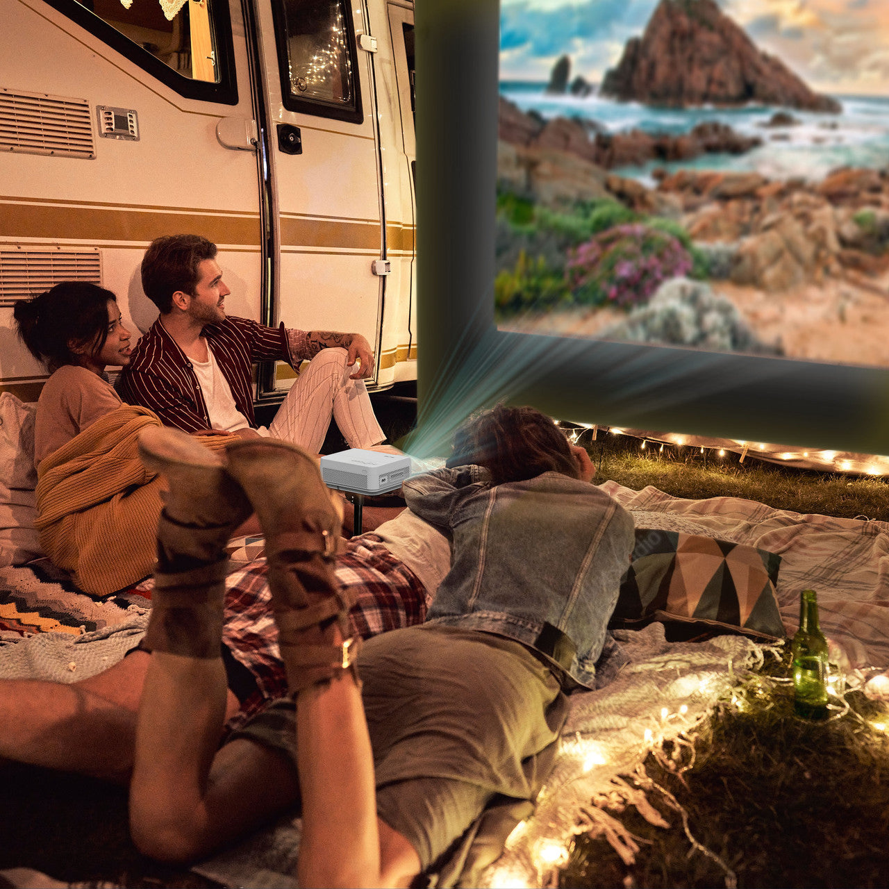 Laser 1080P Outdoor Cinema Bundle 144 Inch The Nest Trading Company