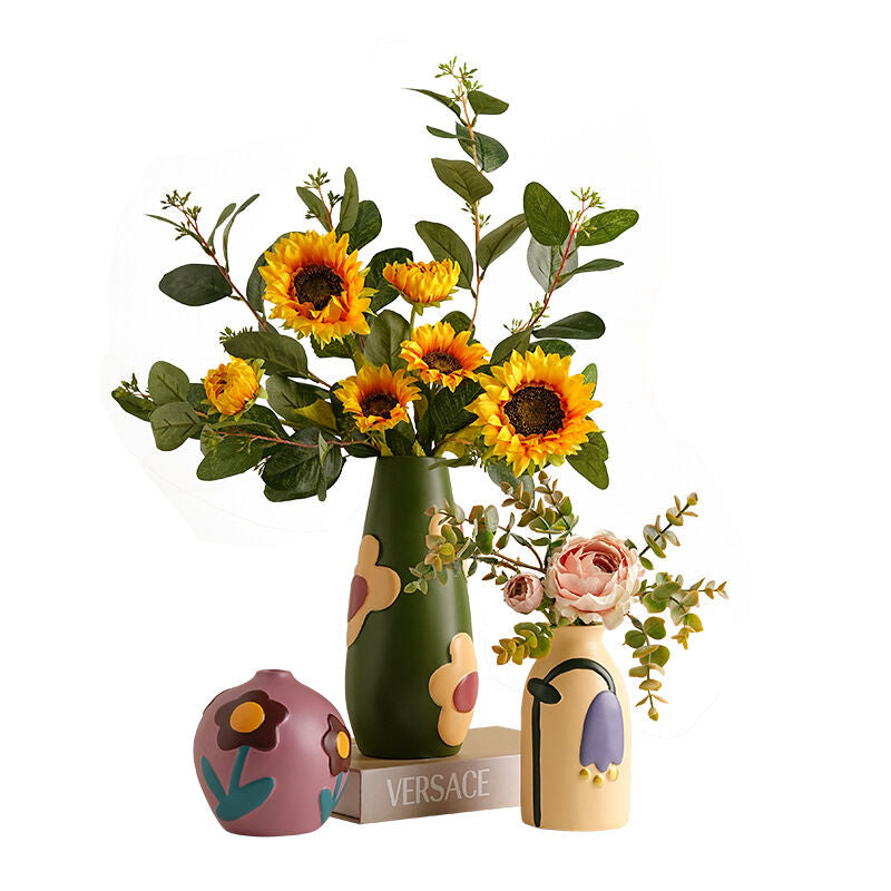 Morandi Painted Ceramic 3 Piece Vase Set – Modern Home Decor for Flowers | Other Luxury Styles in Store