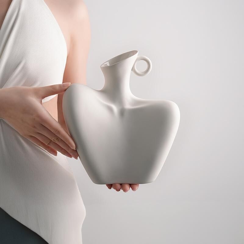 Wabi-Sabi Human Form Vase Set of 2 (Black & White)