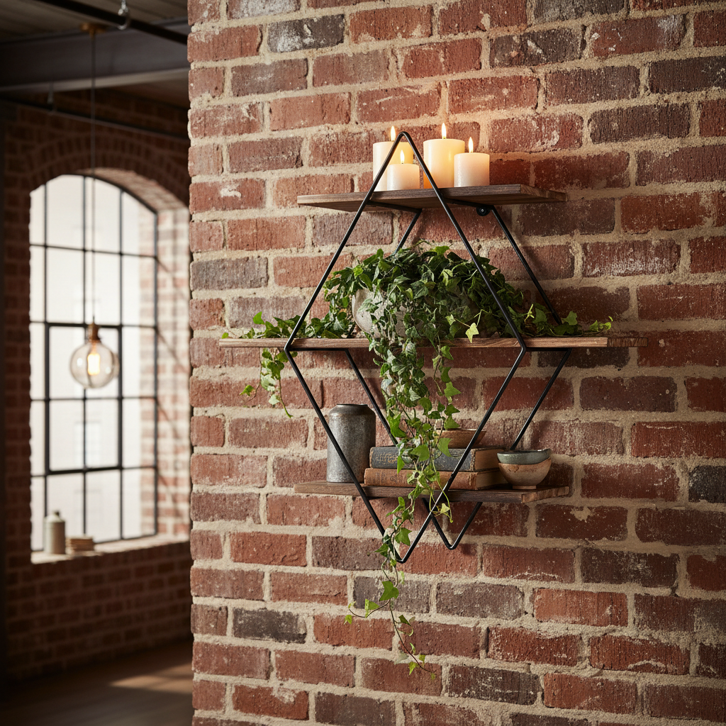 Vintage Rustic Wooden Floating Shelves