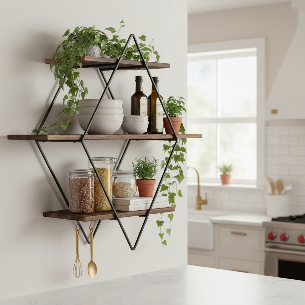 Vintage Rustic Wooden Floating Shelves