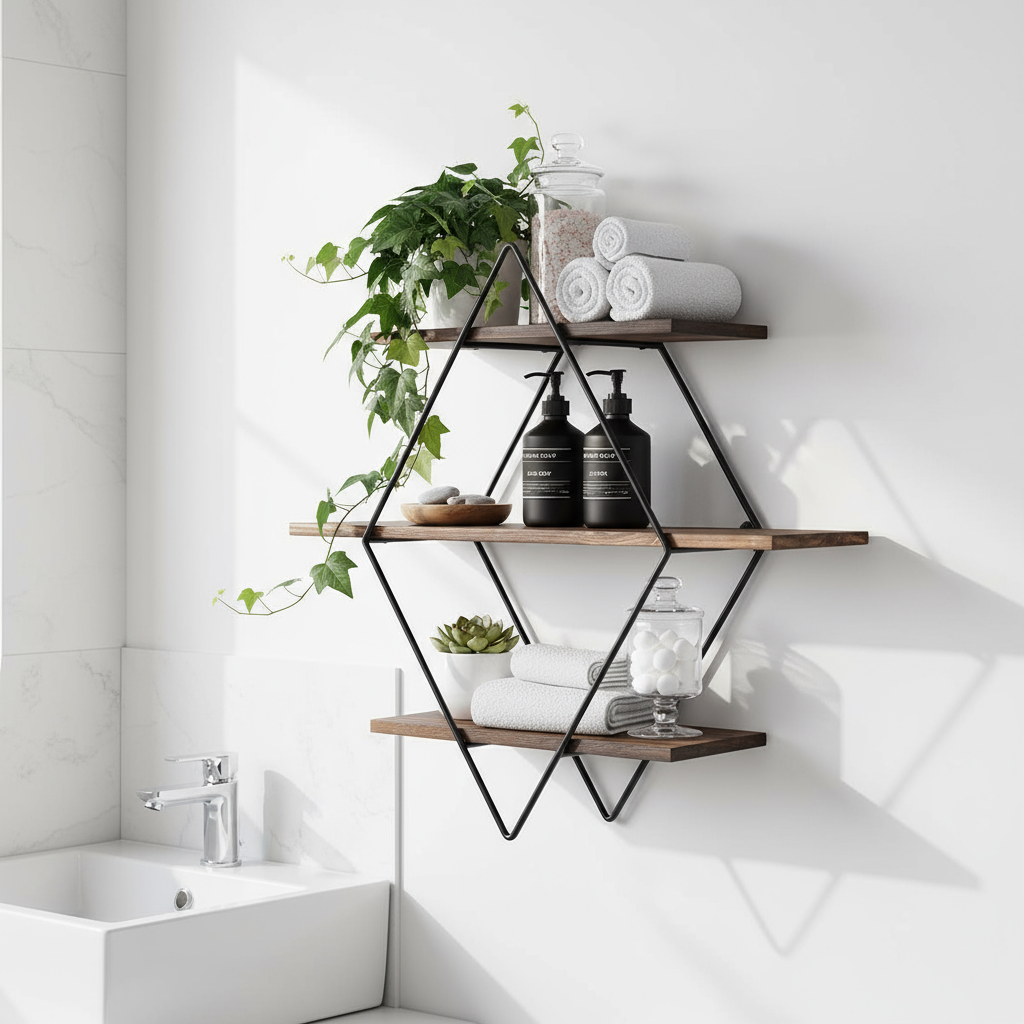 Vintage Rustic Wooden Floating Shelves
