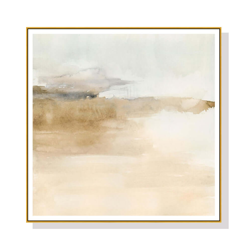 Wall Art 100cmx100cm Atmospheric Edge II Gold Frame Canvas.