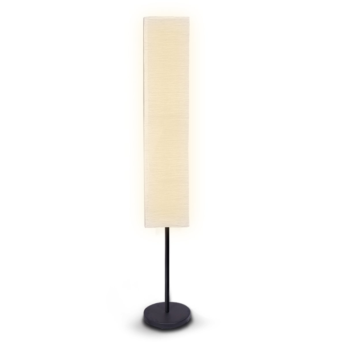 Sarantino Metal Floor Lamp with White Paper Wrinkle Shade Light Stand.