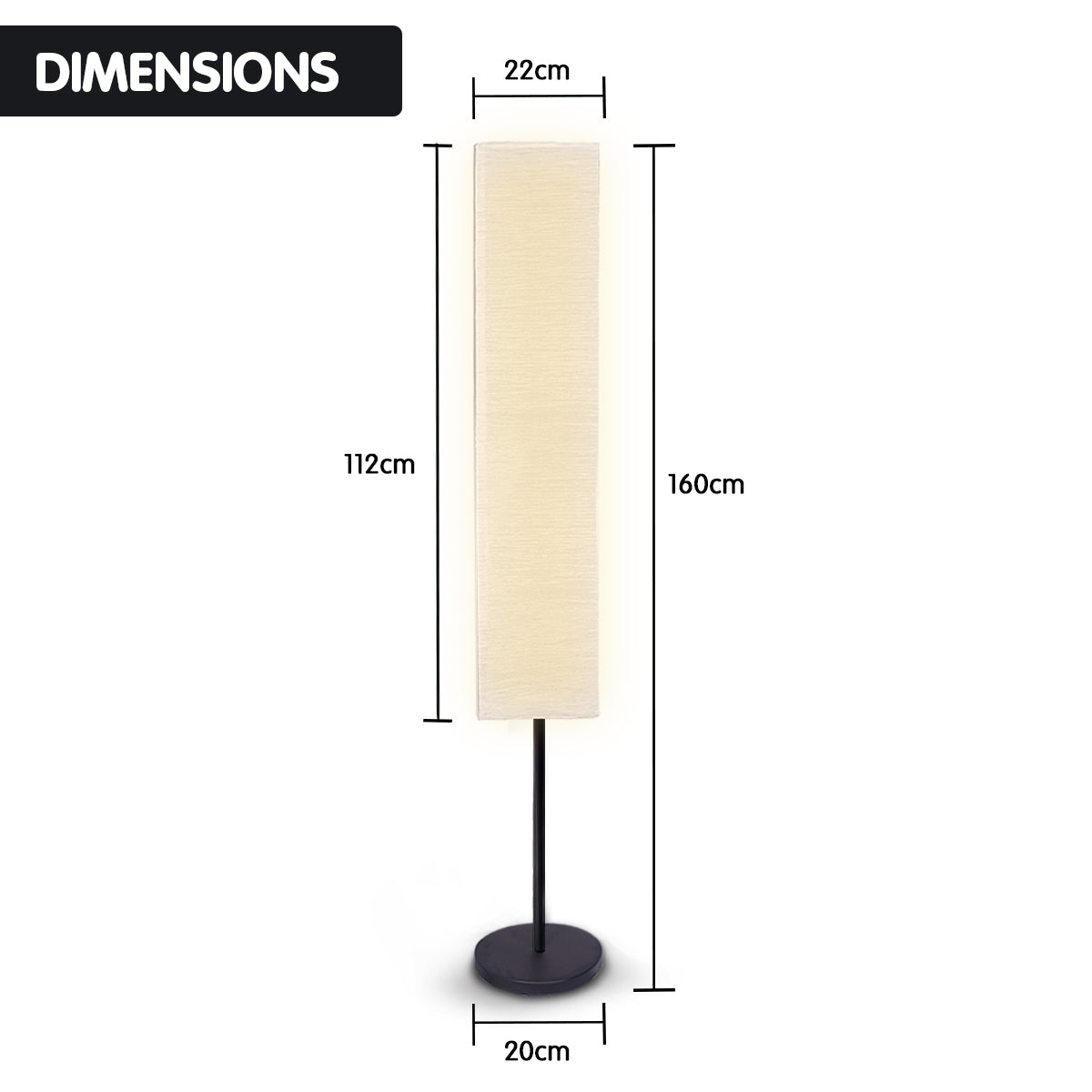 Sarantino Metal Floor Lamp with White Paper Wrinkle Shade Light Stand.