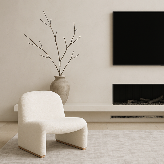 Haven Boucle Armchair In  Sculptural White