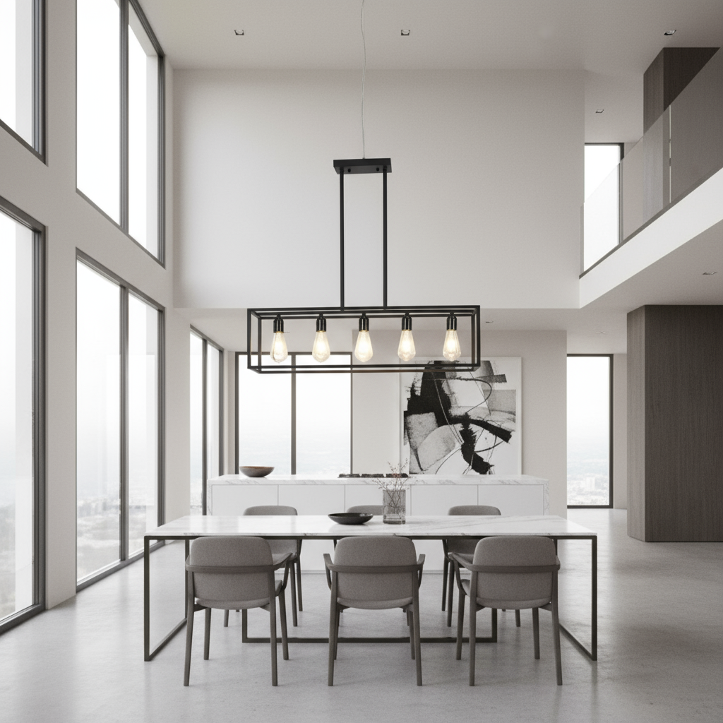 Interior Ave - Industrial 5 Light Chandelier The Nest Trading Company