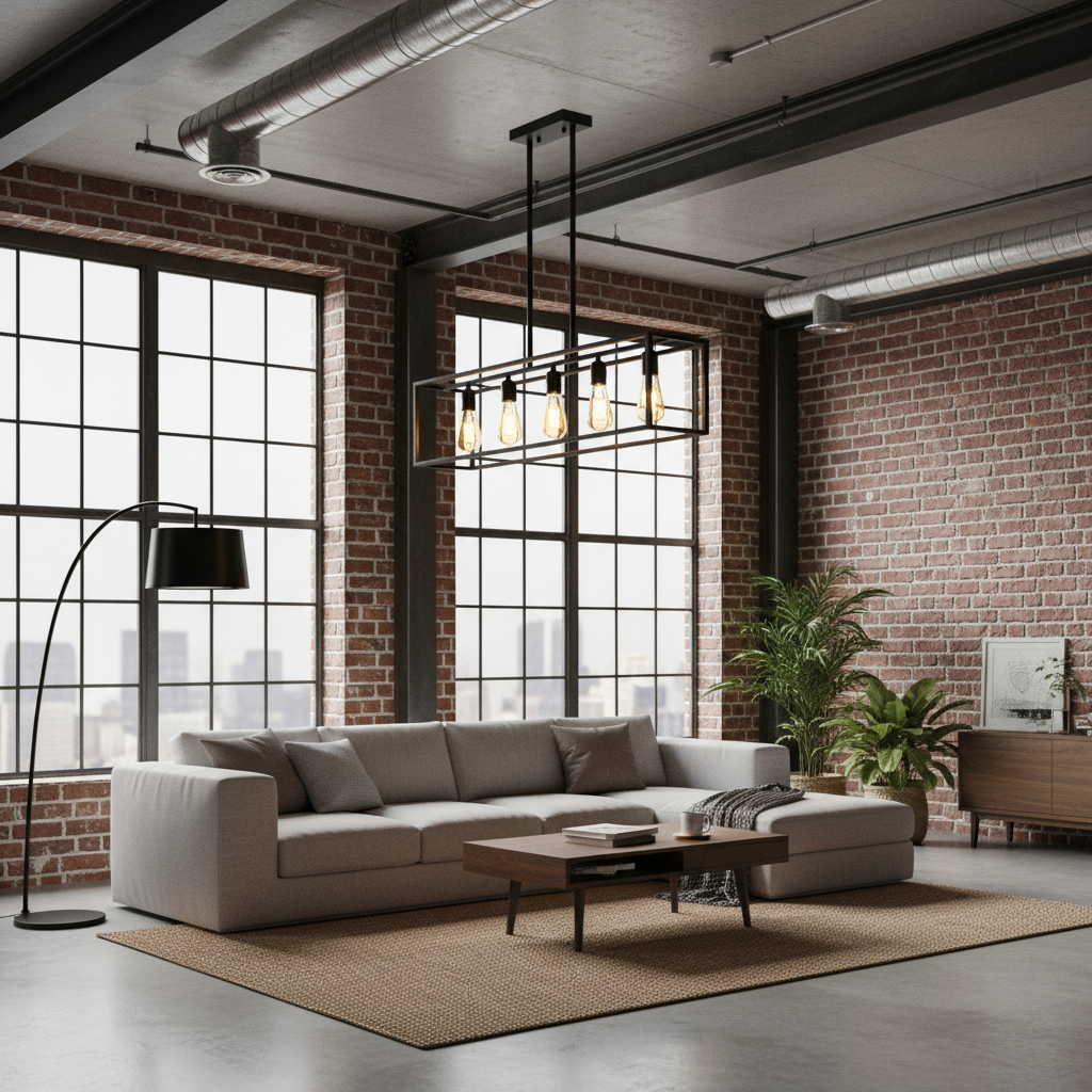 Interior Ave - Industrial 5 Light Chandelier The Nest Trading Company