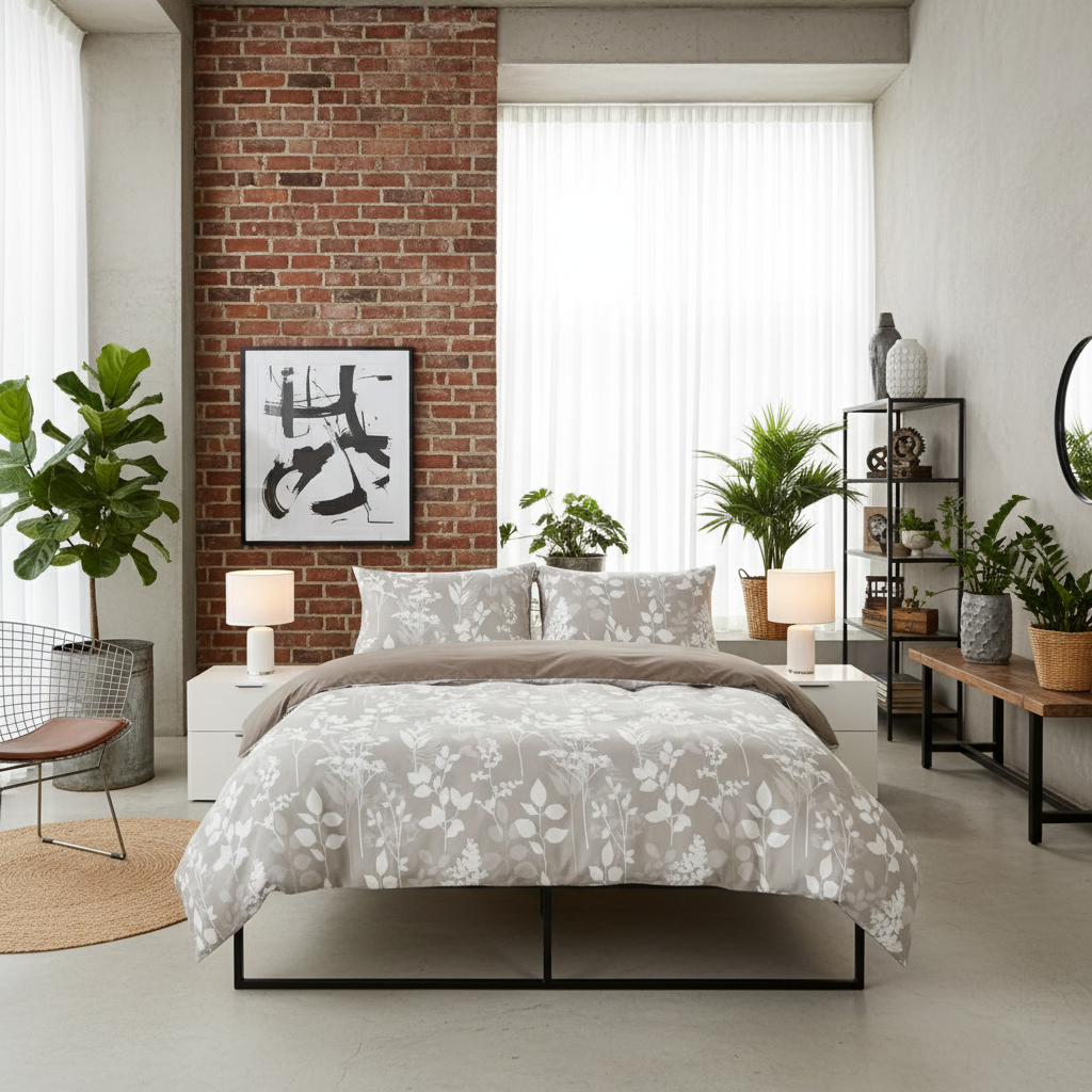 Dreamfields - Canvas Fleur Quilt Cover Set - (3pcs, Queen Size)