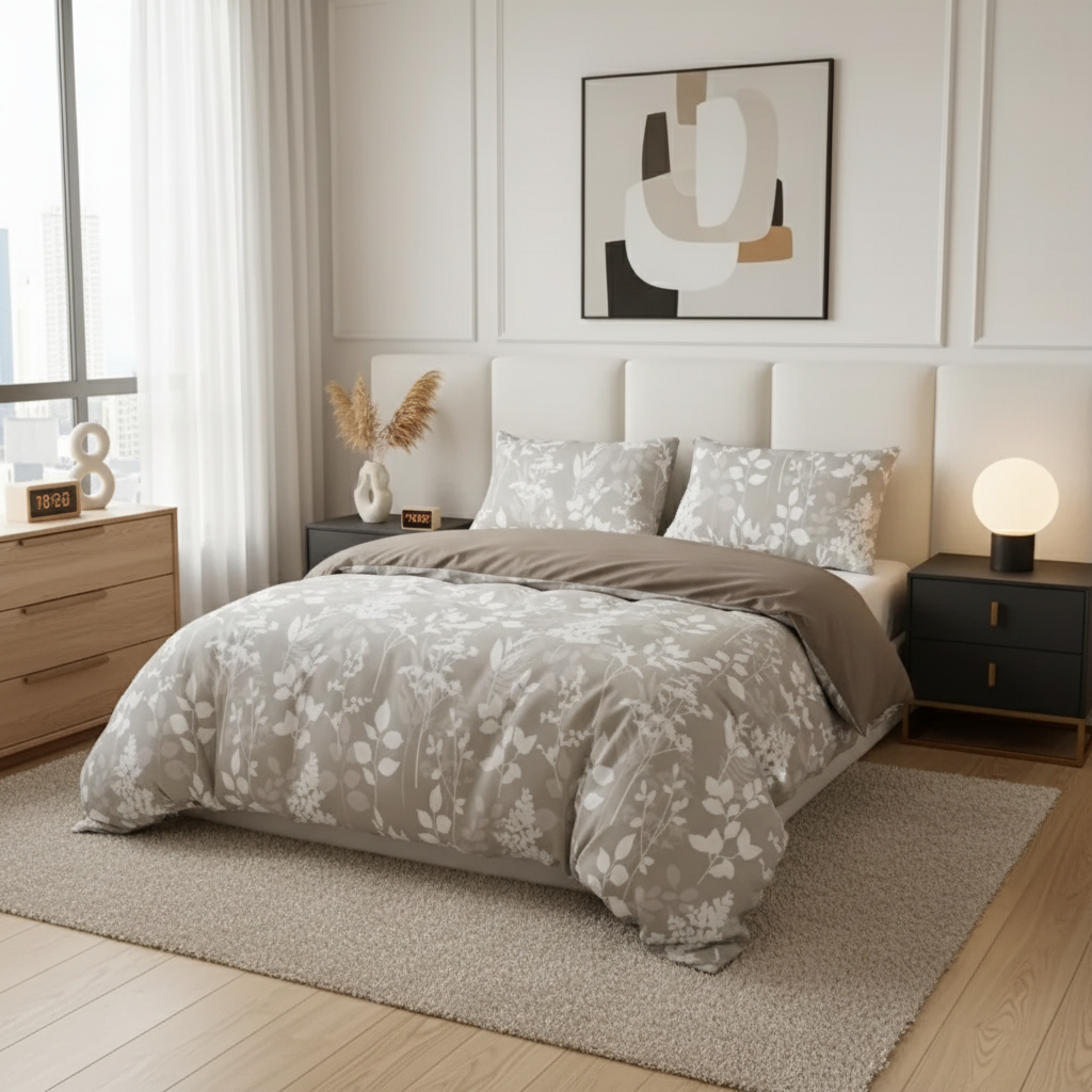 Dreamfields - Canvas Fleur Quilt Cover Set - (3pcs, Queen Size)